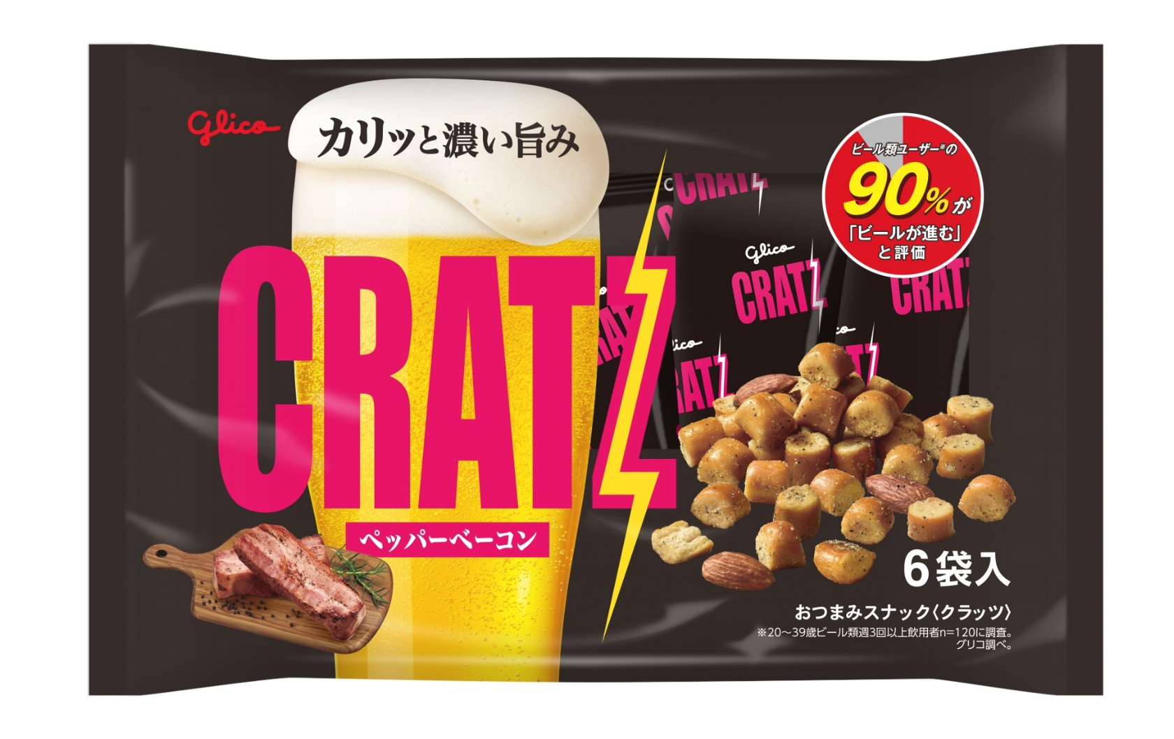 クラッツ　ペッパーベーコン　６袋96ｇ