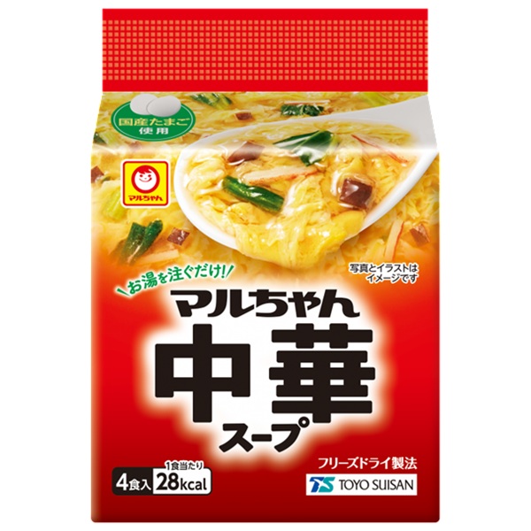 マルちゃん中華スープ４食入り（フリーズドライ）