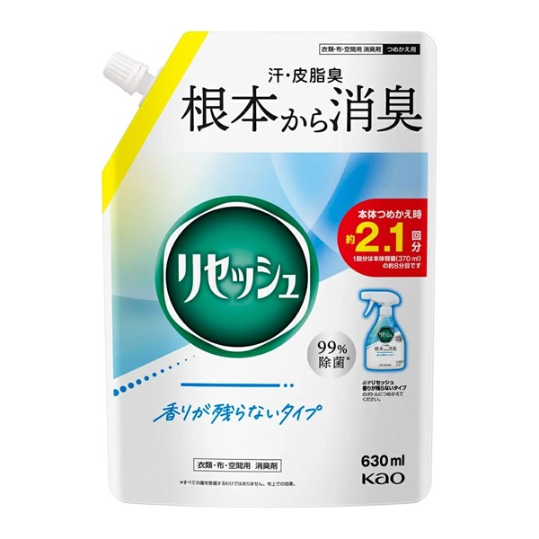 リセッシュ香りが残らないタイプ　詰替630ｍｌ