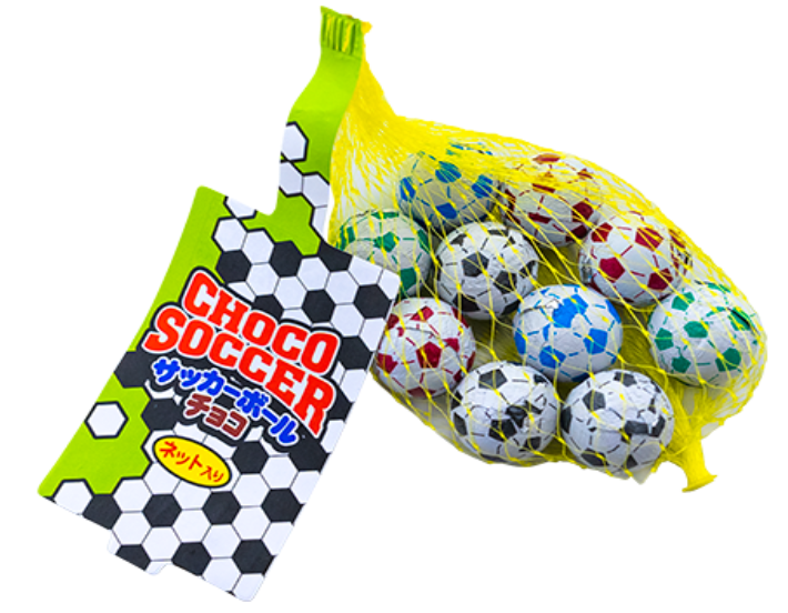 やおきん　サッカーボールチョコネット入り　※ｻｯｶｰﾎﾞｰﾙﾁｮｺ2種で混載5Ｃ～※