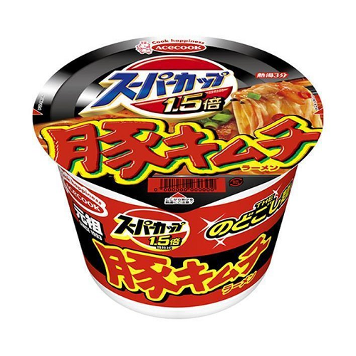 ｽｰﾊﾟｰｶｯﾌﾟ1.5倍　豚ｷﾑﾁﾗｰﾒﾝ